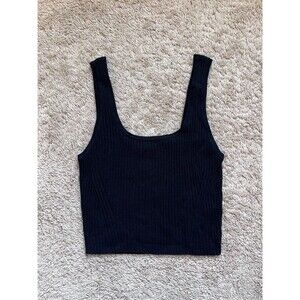Everlane Wool Blend Sweater Crop Cami in Black Size MEDIUM